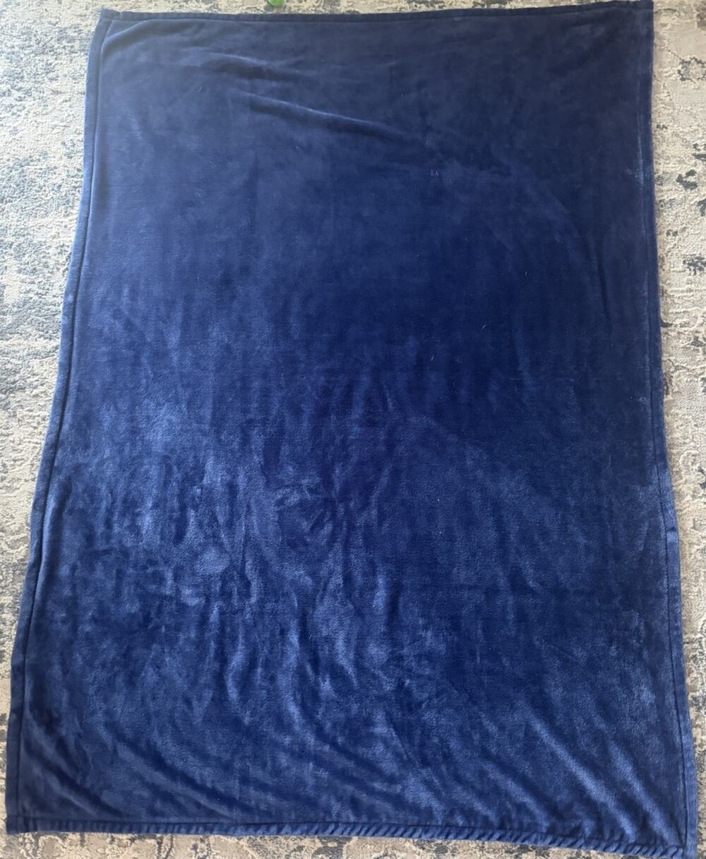 Navy Blue Simply Essential Plush Throw Blanket. 50”X 70”